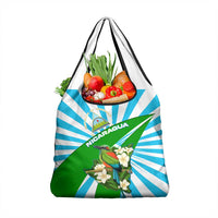 Nicaragua National Bird Grocery Bag with White Flor de Sacuanjoche and Blue Stripe Design - Wonder Print Shop