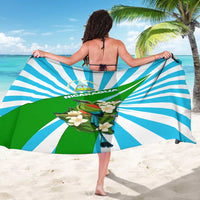 Nicaragua National Bird Sarong with White Flor de Sacuanjoche and Blue Stripe Design - Wonder Print Shop