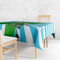 Nicaragua National Bird Tablecloth with White Flor de Sacuanjoche and Blue Stripe Design - Wonder Print Shop
