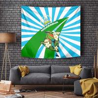 Nicaragua National Bird Tapestry with White Flor de Sacuanjoche and Blue Stripe Design - Wonder Print Shop