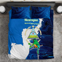 Nicaragua Guardabarranco Bird Bedding Set with Volcano Map and National Emblem Design - Wonder Print Shop
