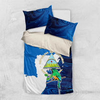 Nicaragua Guardabarranco Bird Bedding Set with Volcano Map and National Emblem Design - Wonder Print Shop