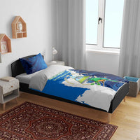 Nicaragua Guardabarranco Bird Bedding Set with Volcano Map and National Emblem Design - Wonder Print Shop