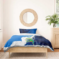 Nicaragua Guardabarranco Bird Bedding Set with Volcano Map and National Emblem Design - Wonder Print Shop