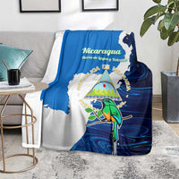 Nicaragua Guardabarranco Bird Blanket with Volcano Map and National Emblem Design - Wonder Print Shop