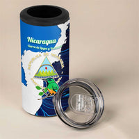 Nicaragua Guardabarranco Bird 4 in 1 Can Cooler Tumbler with Volcano Map and National Emblem Design - Wonder Print Shop