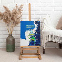 Nicaragua Guardabarranco Bird Canvas Wall Art with Volcano Map and National Emblem Design - Wonder Print Shop