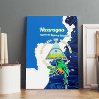 Nicaragua Guardabarranco Bird Canvas Wall Art with Volcano Map and National Emblem Design - Wonder Print Shop