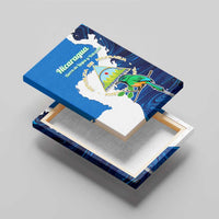 Nicaragua Guardabarranco Bird Canvas Wall Art with Volcano Map and National Emblem Design - Wonder Print Shop
