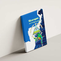 Nicaragua Guardabarranco Bird Canvas Wall Art with Volcano Map and National Emblem Design - Wonder Print Shop