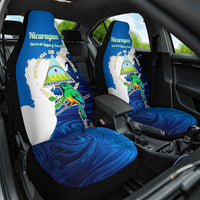 Nicaragua Guardabarranco Bird Car Seat Cover with Volcano Map and National Emblem Design - Wonder Print Shop