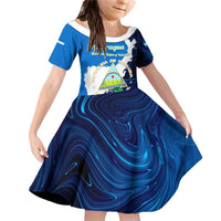 Nicaragua Guardabarranco Bird Family Matching Off Shoulder Short Dress and Hawaiian Shirt with Volcano Map and National Emblem Design - Wonder Print Shop