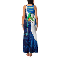 Nicaragua Guardabarranco Bird Family Matching Tank Maxi Dress and Hawaiian Shirt with Volcano Map and National Emblem Design - Wonder Print Shop