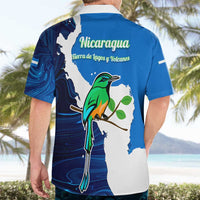 Nicaragua Guardabarranco Bird Hawaiian Shirt with Volcano Map and National Emblem Design - Wonder Print Shop