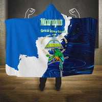 Nicaragua Guardabarranco Bird Hooded Blanket with Volcano Map and National Emblem Design - Wonder Print Shop