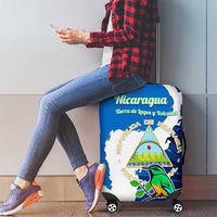 Nicaragua Guardabarranco Bird Luggage Cover with Volcano Map and National Emblem Design - Wonder Print Shop