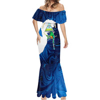 Nicaragua Guardabarranco Bird Mermaid Dress with Volcano Map and National Emblem Design - Wonder Print Shop