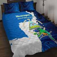 Nicaragua Guardabarranco Bird Quilt Bed Set with Volcano Map and National Emblem Design - Wonder Print Shop