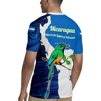 Nicaragua Guardabarranco Bird Rugby Jersey with Volcano Map and National Emblem Design - Wonder Print Shop