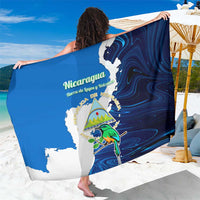 Nicaragua Guardabarranco Bird Sarong with Volcano Map and National Emblem Design - Wonder Print Shop