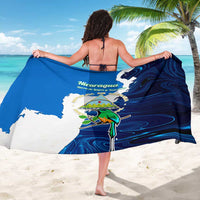 Nicaragua Guardabarranco Bird Sarong with Volcano Map and National Emblem Design - Wonder Print Shop