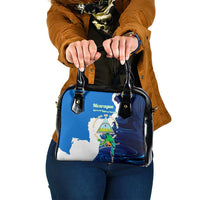 Nicaragua Guardabarranco Bird Shoulder Handbag with Volcano Map and National Emblem Design - Wonder Print Shop