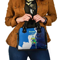 Nicaragua Guardabarranco Bird Shoulder Handbag with Volcano Map and National Emblem Design - Wonder Print Shop