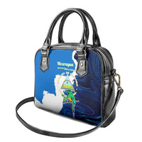 Nicaragua Guardabarranco Bird Shoulder Handbag with Volcano Map and National Emblem Design - Wonder Print Shop