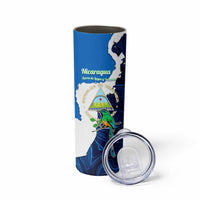 Nicaragua Guardabarranco Bird Skinny Tumbler with Volcano Map and National Emblem Design - Wonder Print Shop