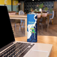 Nicaragua Guardabarranco Bird Skinny Tumbler with Volcano Map and National Emblem Design - Wonder Print Shop