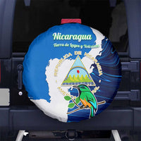 Nicaragua Guardabarranco Bird Spare Tire Cover with Volcano Map and National Emblem Design - Wonder Print Shop