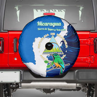 Nicaragua Guardabarranco Bird Spare Tire Cover with Volcano Map and National Emblem Design - Wonder Print Shop