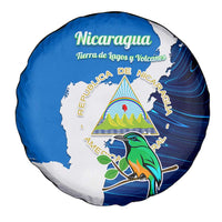 Nicaragua Guardabarranco Bird Spare Tire Cover with Volcano Map and National Emblem Design - Wonder Print Shop