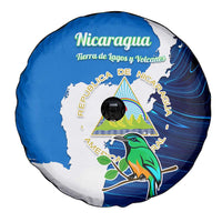Nicaragua Guardabarranco Bird Spare Tire Cover with Volcano Map and National Emblem Design - Wonder Print Shop