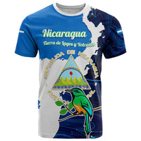 Nicaragua Guardabarranco Bird T Shirt with Volcano Map and National Emblem Design - Wonder Print Shop