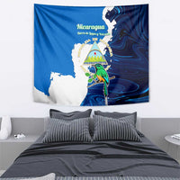 Nicaragua Guardabarranco Bird Tapestry with Volcano Map and National Emblem Design - Wonder Print Shop