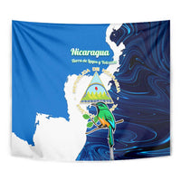 Nicaragua Guardabarranco Bird Tapestry with Volcano Map and National Emblem Design - Wonder Print Shop