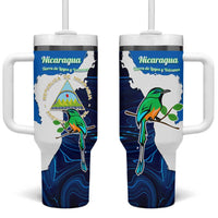 Nicaragua Guardabarranco Bird Tumbler With Handle with Volcano Map and National Emblem Design - Wonder Print Shop