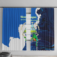 Nicaragua Guardabarranco Bird Window Curtain with Volcano Map and National Emblem Design - Wonder Print Shop