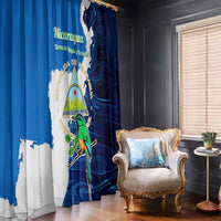 Nicaragua Guardabarranco Bird Window Curtain with Volcano Map and National Emblem Design - Wonder Print Shop