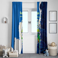 Nicaragua Guardabarranco Bird Window Curtain with Volcano Map and National Emblem Design - Wonder Print Shop