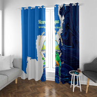 Nicaragua Guardabarranco Bird Window Curtain with Volcano Map and National Emblem Design - Wonder Print Shop