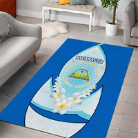 Nicaragua National Emblem Area Rug with White Flor de Sacuanjoche and Blue Gradient Design - Wonder Print Shop
