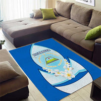 Nicaragua National Emblem Area Rug with White Flor de Sacuanjoche and Blue Gradient Design - Wonder Print Shop