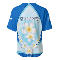 Nicaragua National Emblem Baseball Jersey with White Flor de Sacuanjoche and Blue Gradient Design - Wonder Print Shop