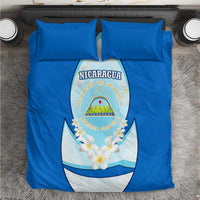 Nicaragua National Emblem Bedding Set with White Flor de Sacuanjoche and Blue Gradient Design - Wonder Print Shop