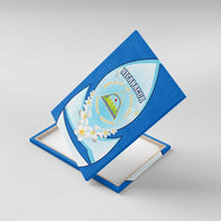 Nicaragua National Emblem Canvas Wall Art with White Flor de Sacuanjoche and Blue Gradient Design - Wonder Print Shop
