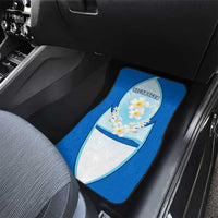 Nicaragua National Emblem Car Mats with White Flor de Sacuanjoche and Blue Gradient Design - Wonder Print Shop