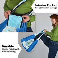 Nicaragua National Emblem Grocery Bag with White Flor de Sacuanjoche and Blue Gradient Design - Wonder Print Shop