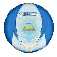 Nicaragua National Emblem Spare Tire Cover with White Flor de Sacuanjoche and Blue Gradient Design - Wonder Print Shop